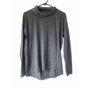 Lululemon Shirt Women's 6 Gray Polyester Blend Long Sleeve Cowl Neck Back slit‌‌